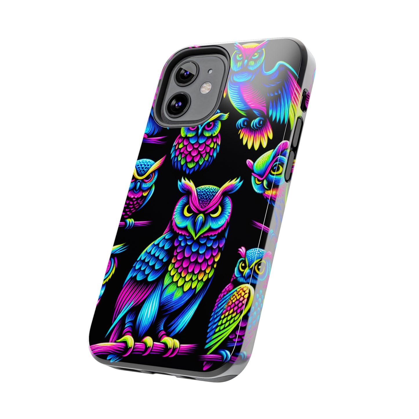 Neon Glowing Owls. NEON Owls Tough Phone Case