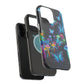 "Neon Dreamscape" Neon Butterflies and Mushrooms Premium Art Magsafe Magnet Tough IPhone 13 14 15 Pro Plus Max and Mini in Matte and Glossy Phone cases