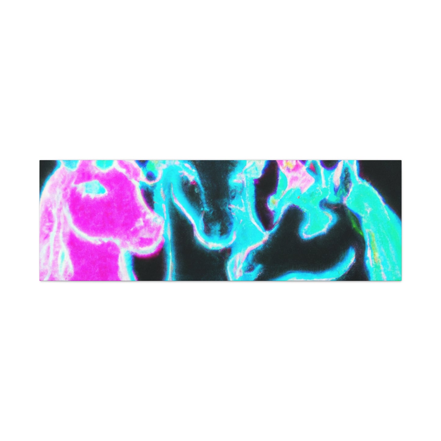 "Neon Magic: The Rainbow of Unicorns". NEON Unicorns Art Canvas