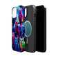 "Neon Splash of Owls" Neon Owls Premium Art Magsafe Magnet Tough IPhone 13 14 15 Pro Plus Max and Mini in Matte and Glossy Phone cases