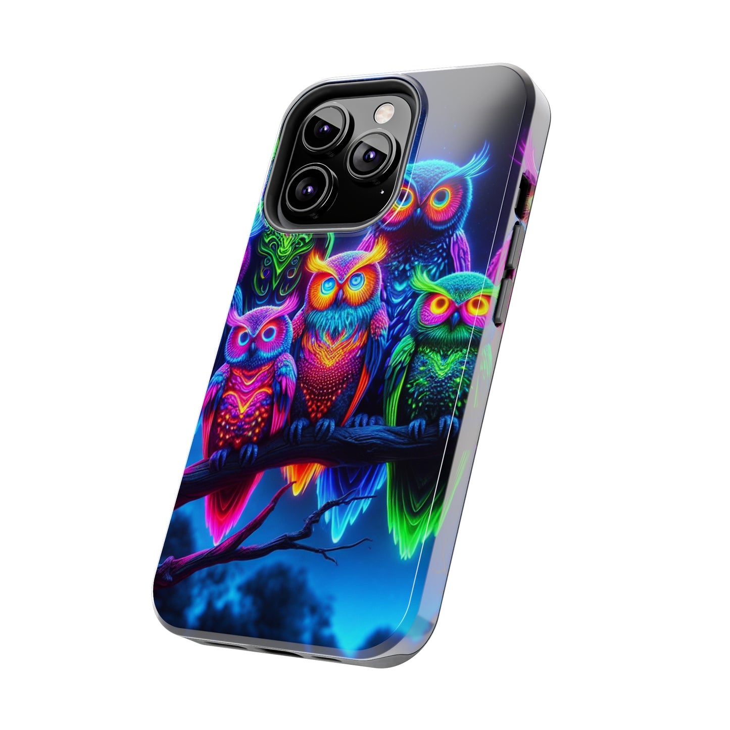 'Neon Rainbow Owls' NEON Owls Tough Phone Case