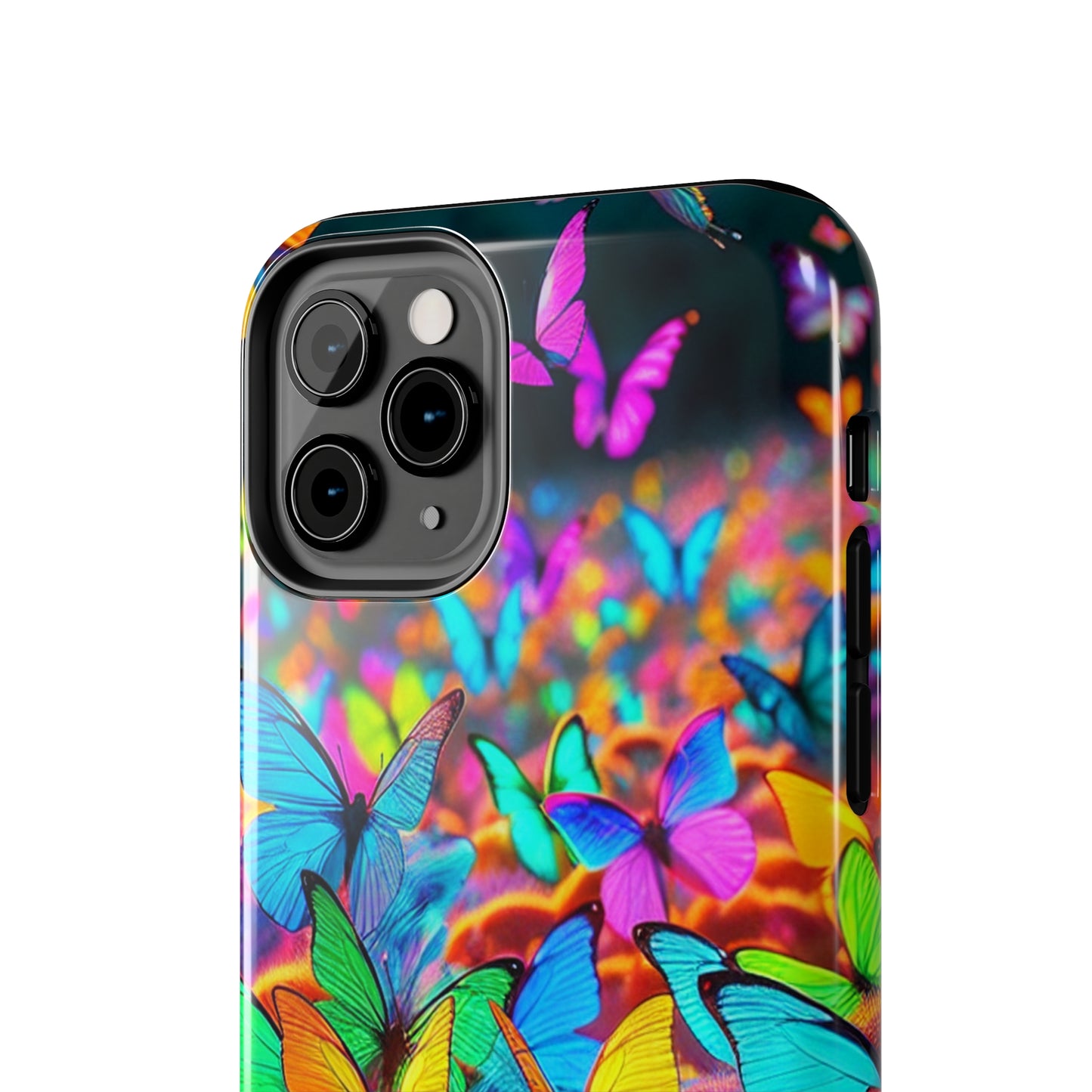 "Neon Butterfly Mural" NEON Butterflies Tough Phone Case Iphone 6 7 8 9 10 11 12 13 14 SE X XR XS Pro Max Mini Plus