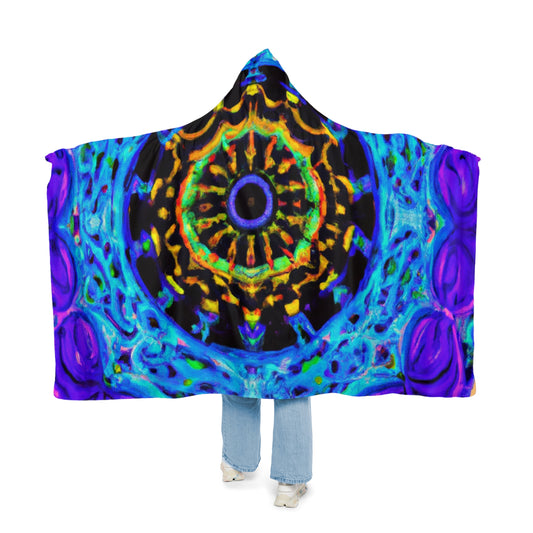 "The Neverending Rainbow" - NEON Infinity Patterns Art Hooded Snuggle Blanket