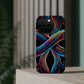 Vibrant Infinity Nocturne Neon Trippy Infinity Patterns Premium Art Magsafe Magnet Tough IPhone 13 14 15 Pro Plus Max and Mini in Matte and Glossy Phone cases