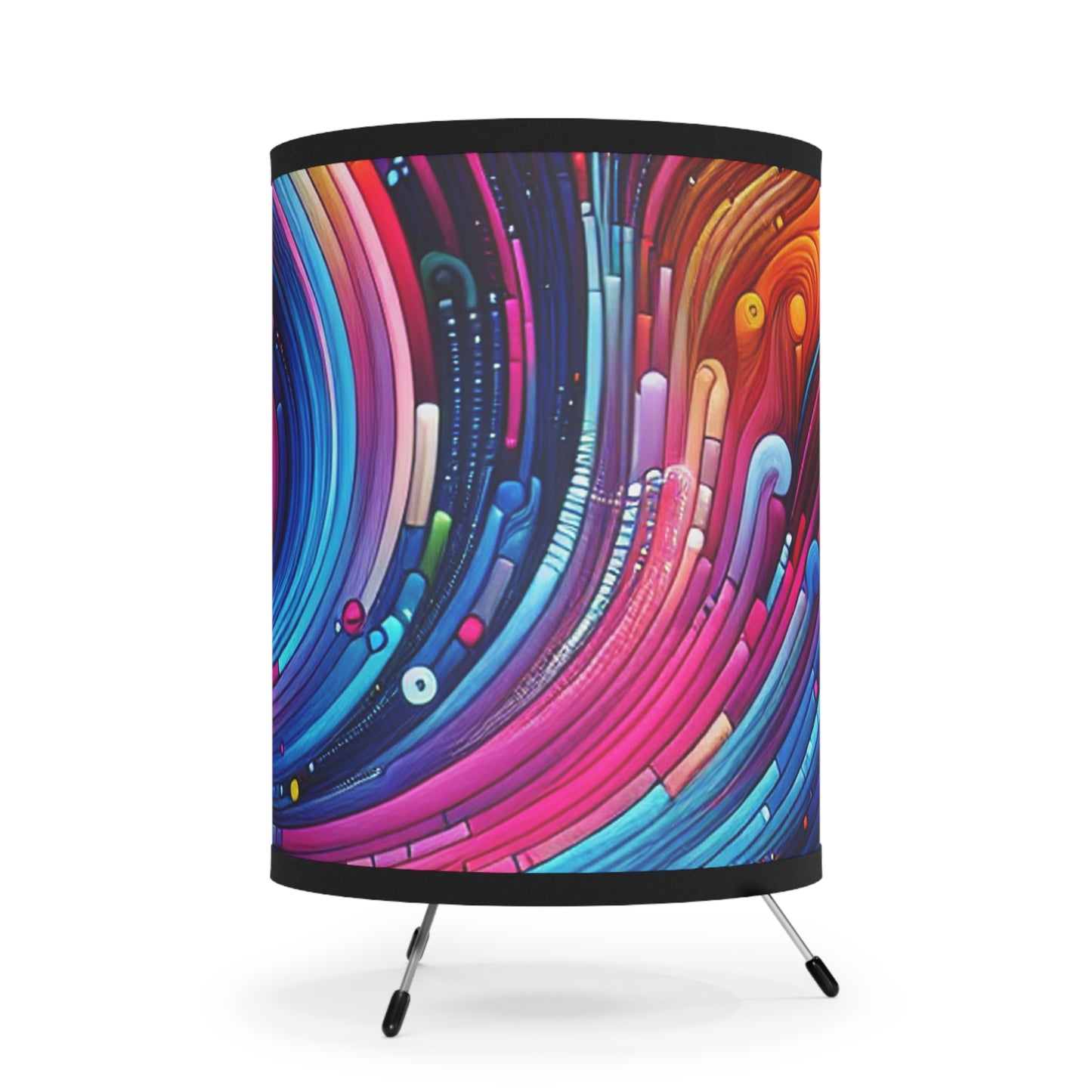 Leonardo Rinascimento - Trippy Infity Patterns Art Tripod Lamp