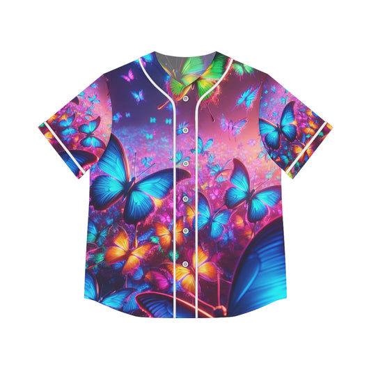 "Neon Flutterglo" Neon Butterflies Womans Jersey