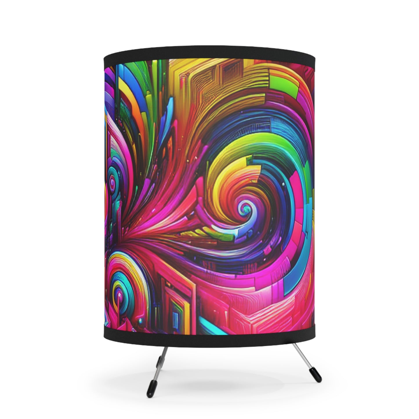 Francesco di Falcone - Trippy Infity Patterns Art Tripod Lamp
