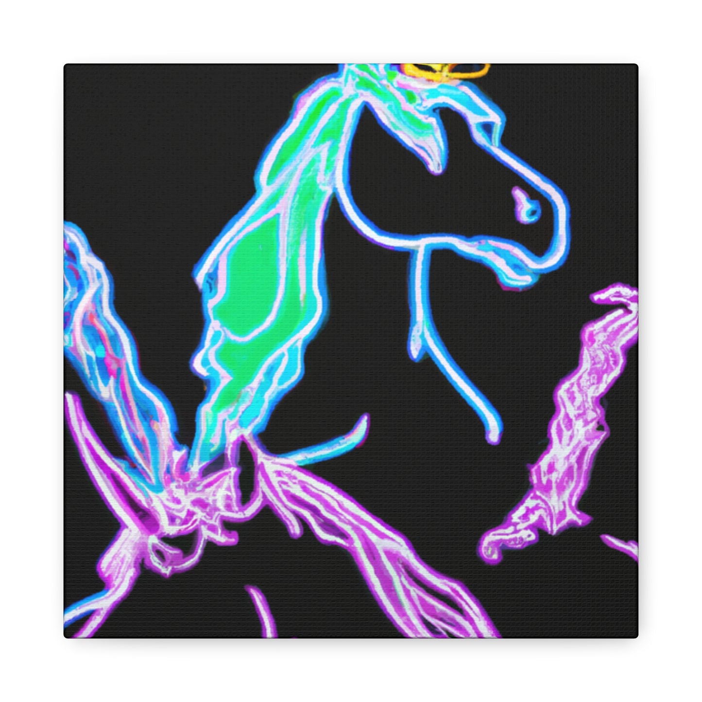 "Galactic Shebang of Neon Unicorns" NEON Unicorns Art Canvas