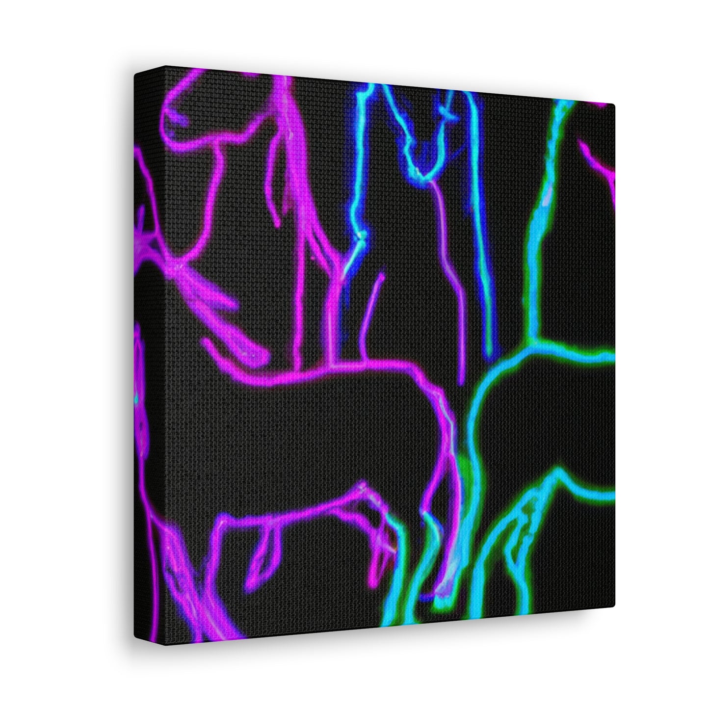 Vibrant Neon Unicornscape. NEON Unicorns Art Canvas