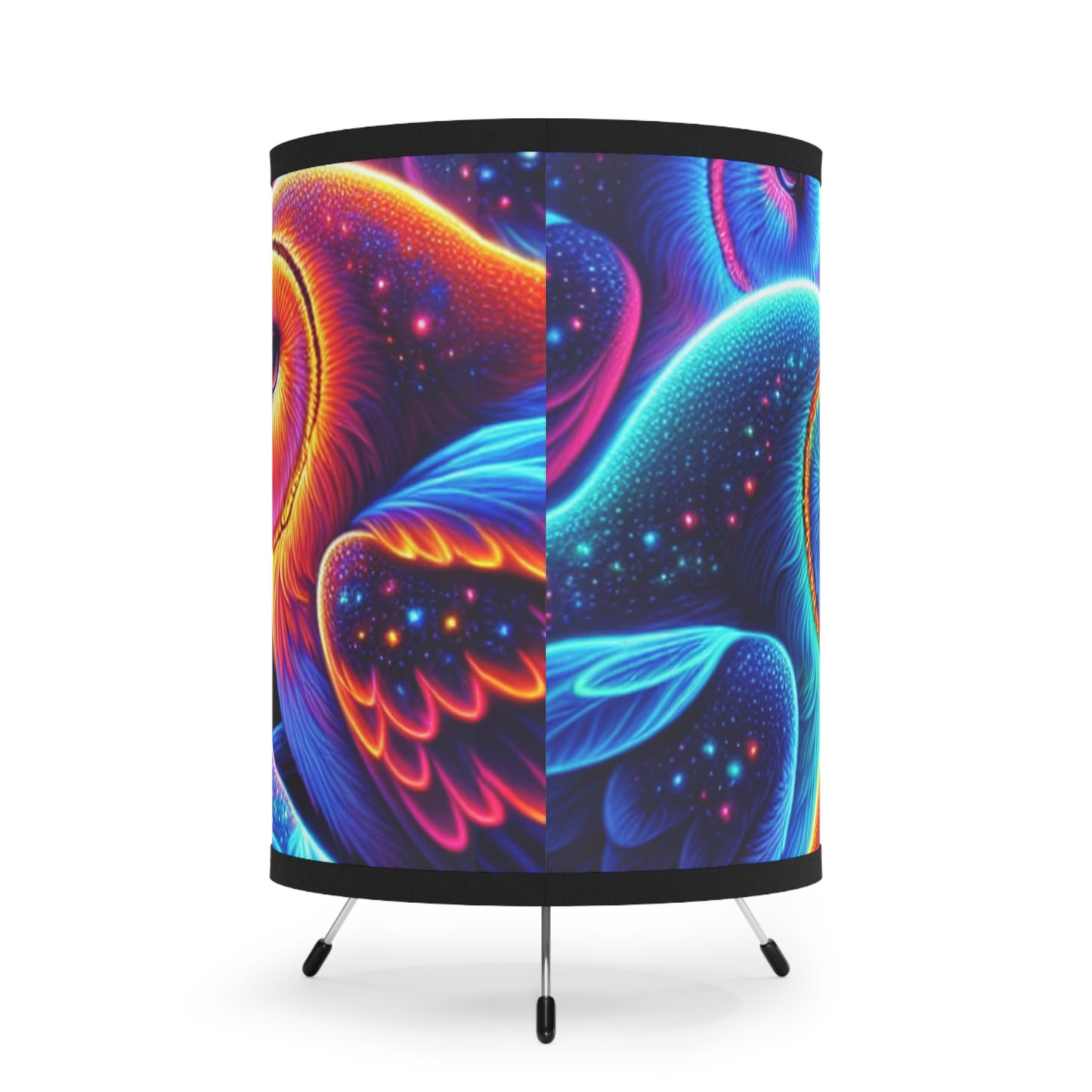 "Owllectricity". - NEON Owls Art Tripod Lamp