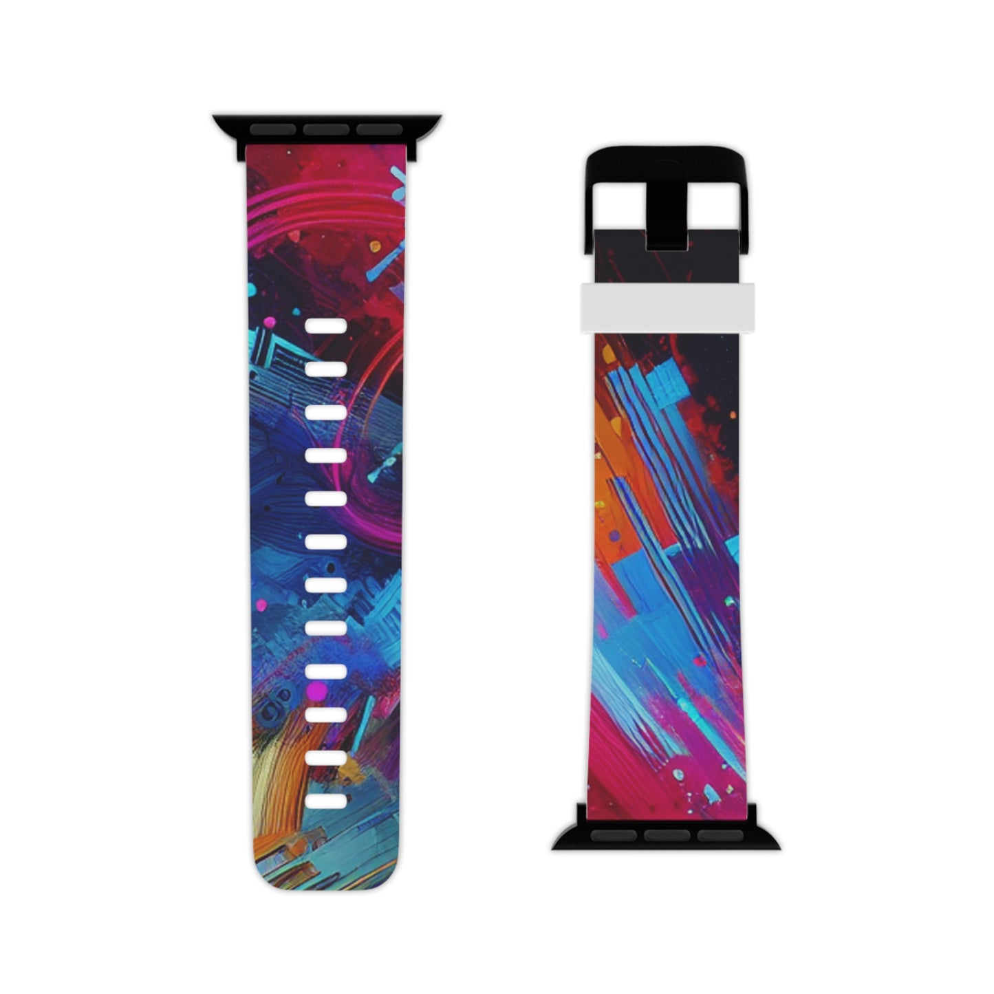 "Neon Confetti Cascade" - Trippy Infinity Patterns Iwatch Band