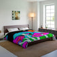 Neon Flight of Fancy. Butterflies & Mushrooms Comforter Blanket