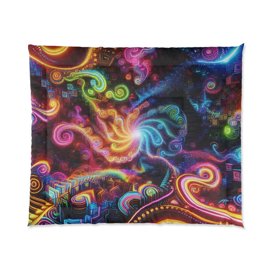 Cosmic Kaleidocolors. Trippy Infinity Patterns Comforter Blanket