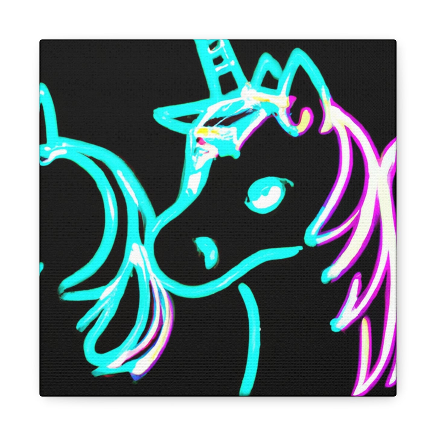 "Neon Unicorn Carnival" NEON Unicorns Art Canvas