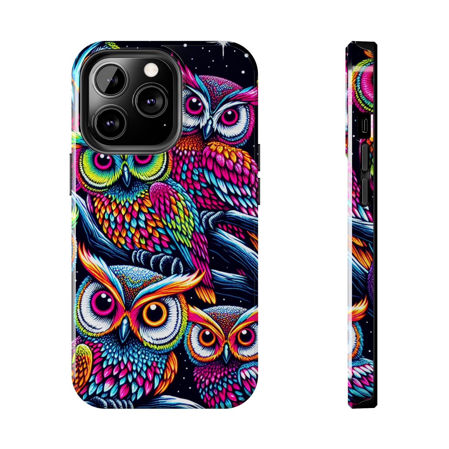 "Neon Nocturne" NEON Owls Tough Phone Case
