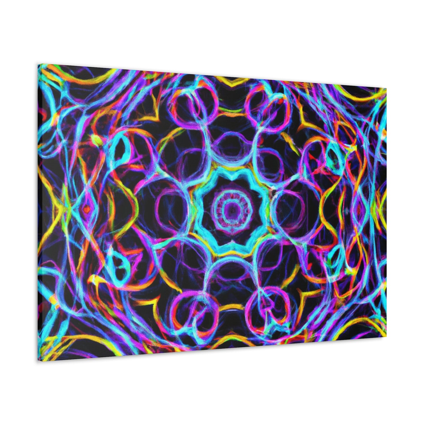 Neon Infinity Voyage. Trippy Infinity Patterns Art Canvas