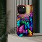 "Radiant Glowing Flight" Neon Butterflies Premium Art Magsafe Magnet Tough IPhone 13 14 15 Pro Plus Max and Mini in Matte and Glossy Phone cases