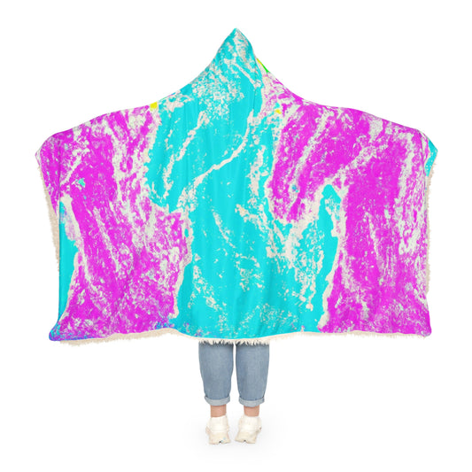 "Aurora's Rainbow Unicorns" - NEON Unicorns Art Hooded Snuggle Blanket