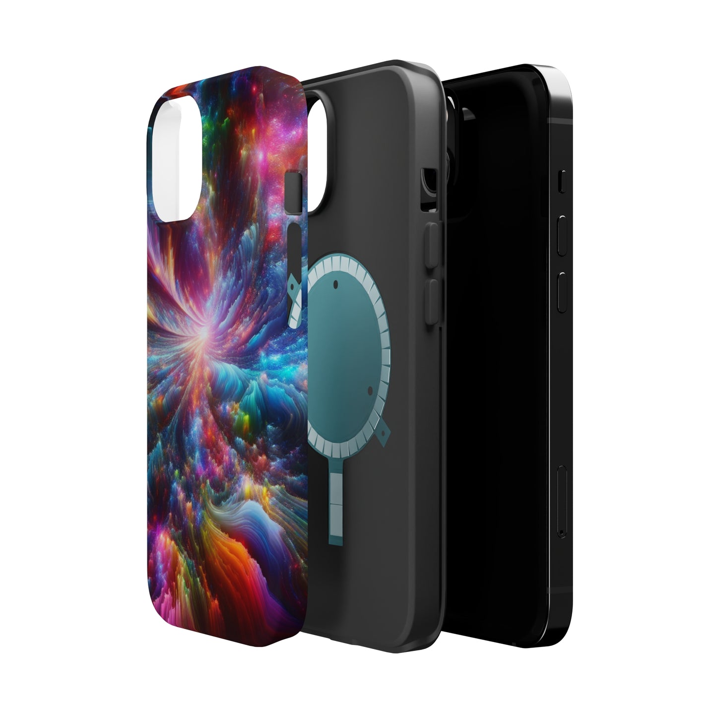 Neon Infinity Chromadrift. Neon Trippy Infinity Patterns Premium Art Magsafe Magnet Tough IPhone 13 14 15 Pro Plus Max and Mini in Matte and Glossy Phone cases