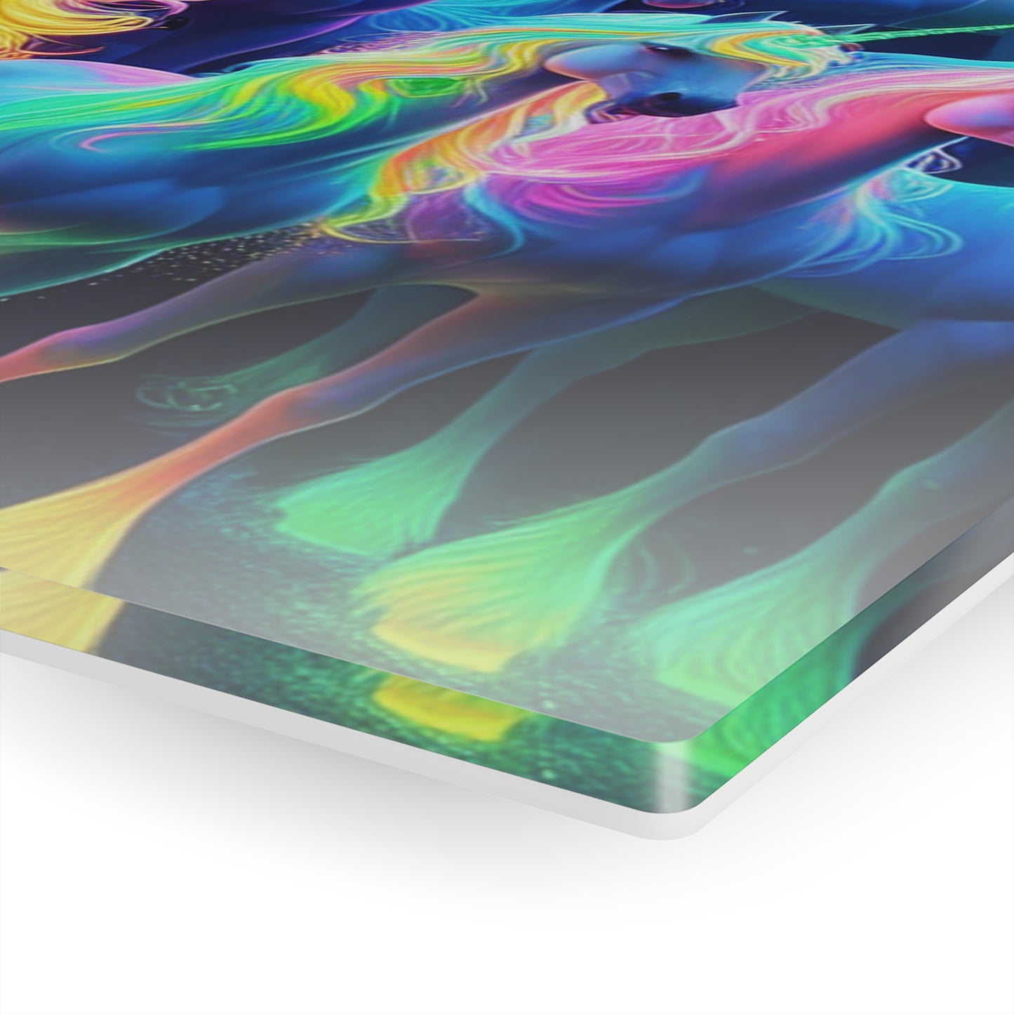 Cosmic Chromatic Unicorns. NEON Unocrons Art 1/4" Glossy Acrylic Art