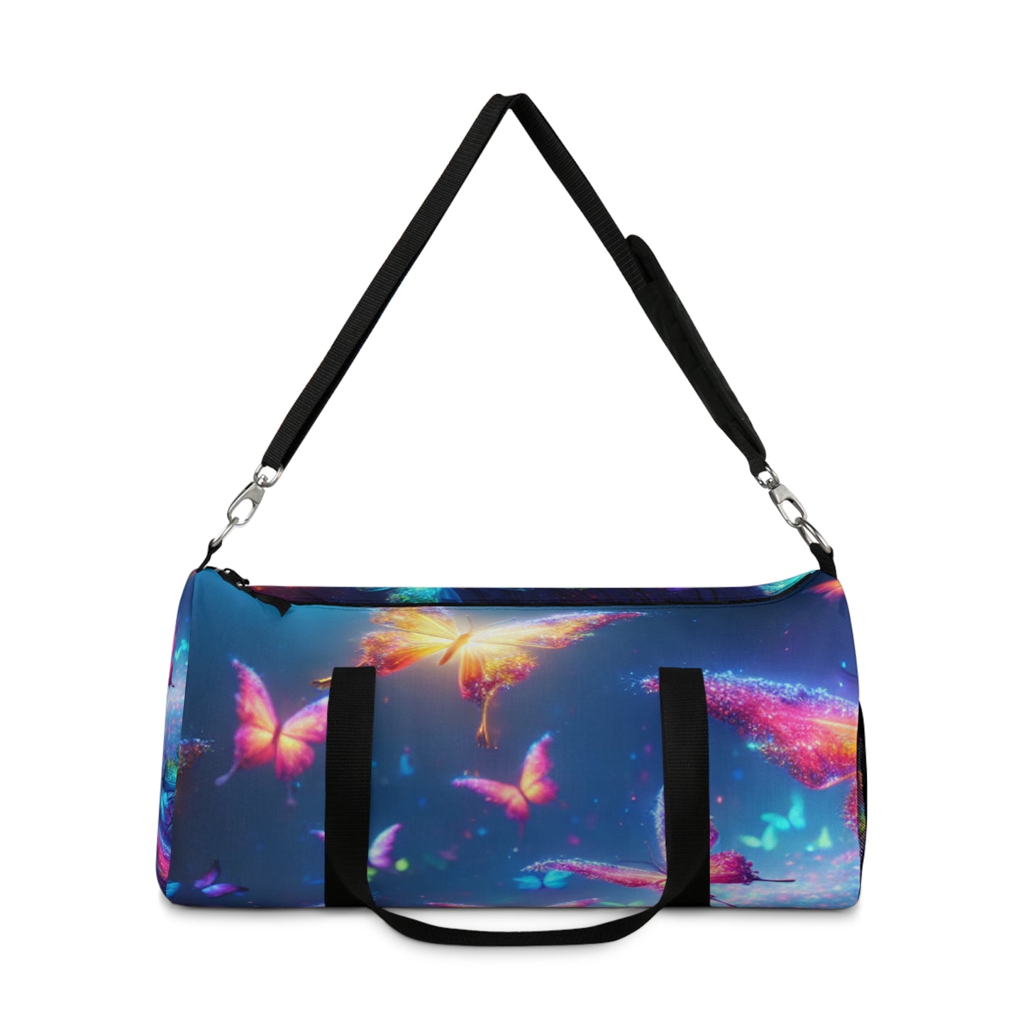 Neon Flutterby Fantasy - Neon Butterflies Duffle Bag