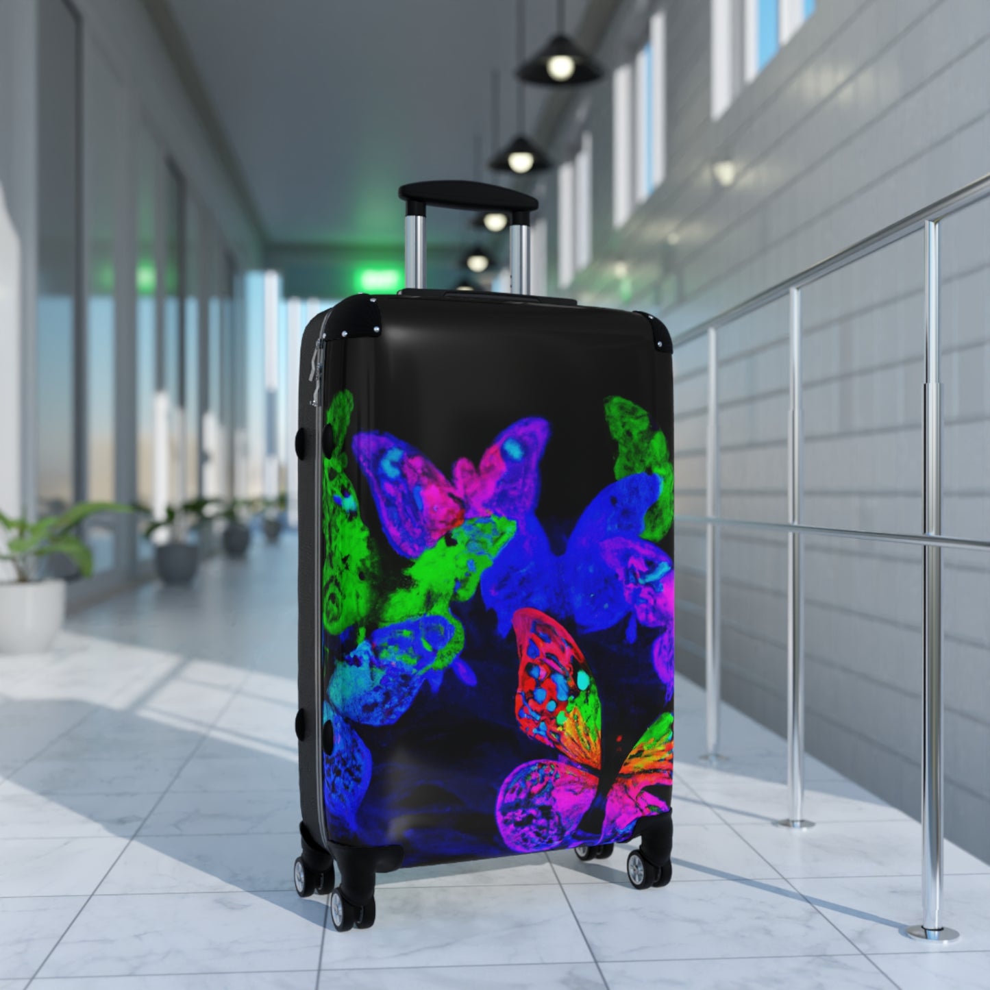 "Neon Pride" - Neon Butterflies  Suitcase