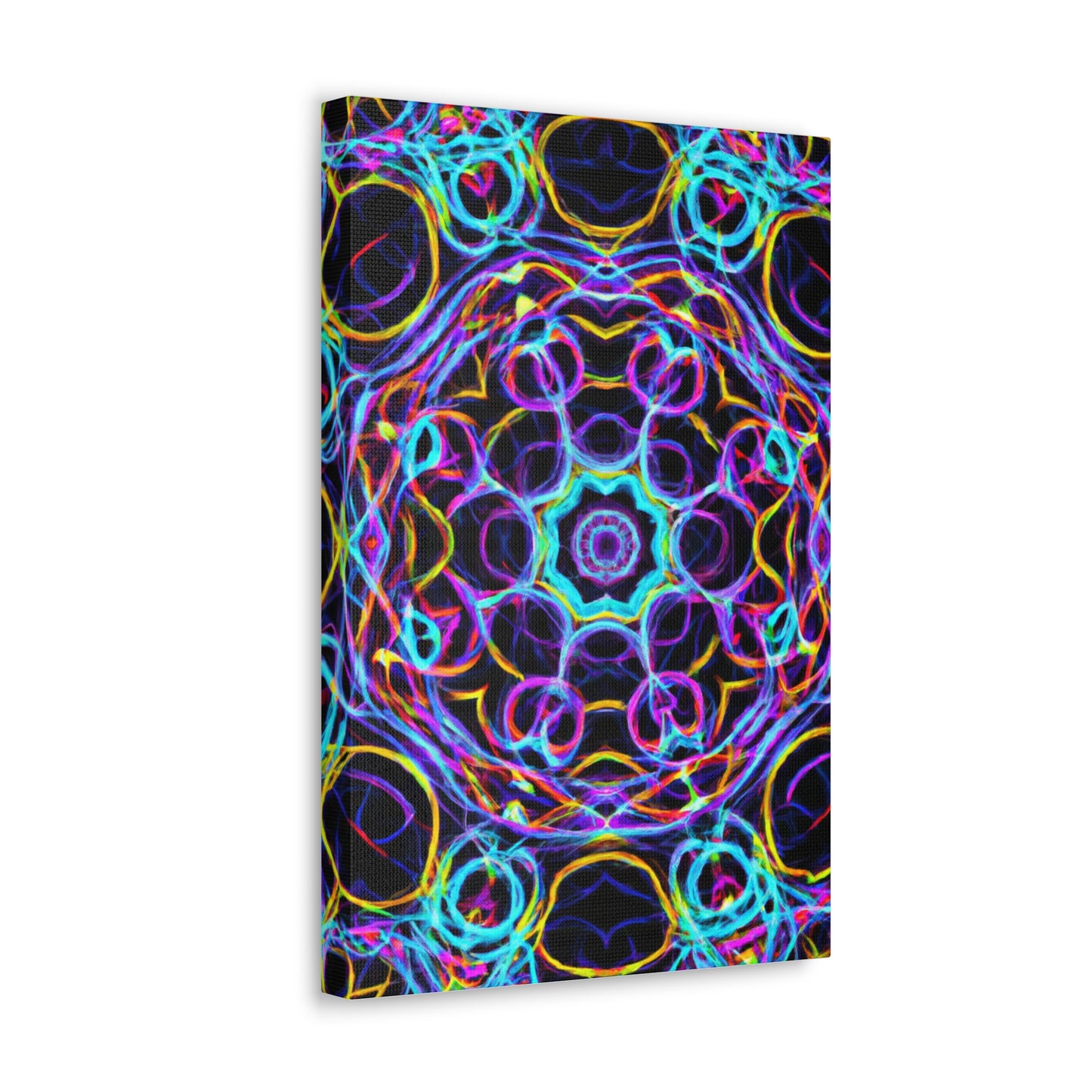 Neon Infinity Voyage. Trippy Infinity Patterns Art Canvas