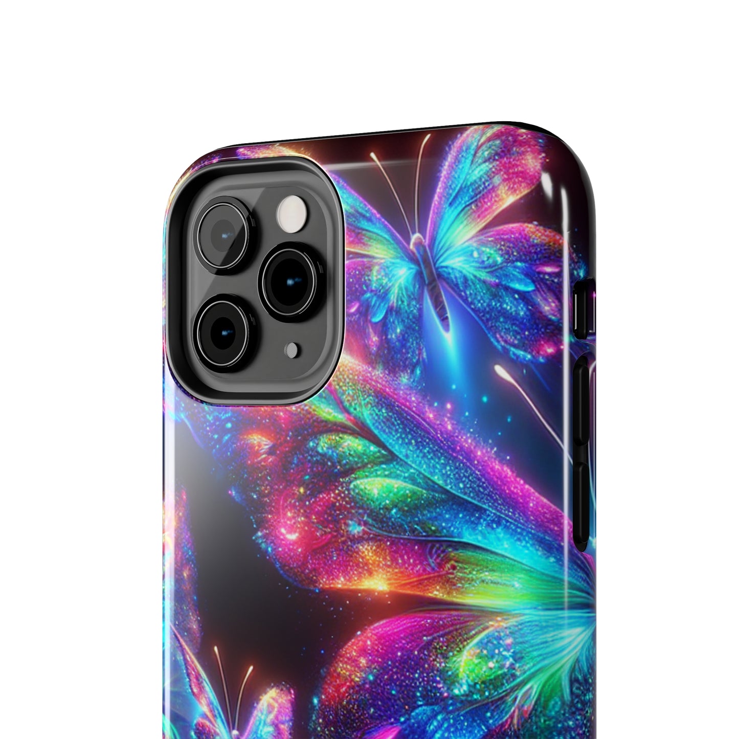 "Butterfly Prism Eruption" NEON Butterflies Tough Phone Case