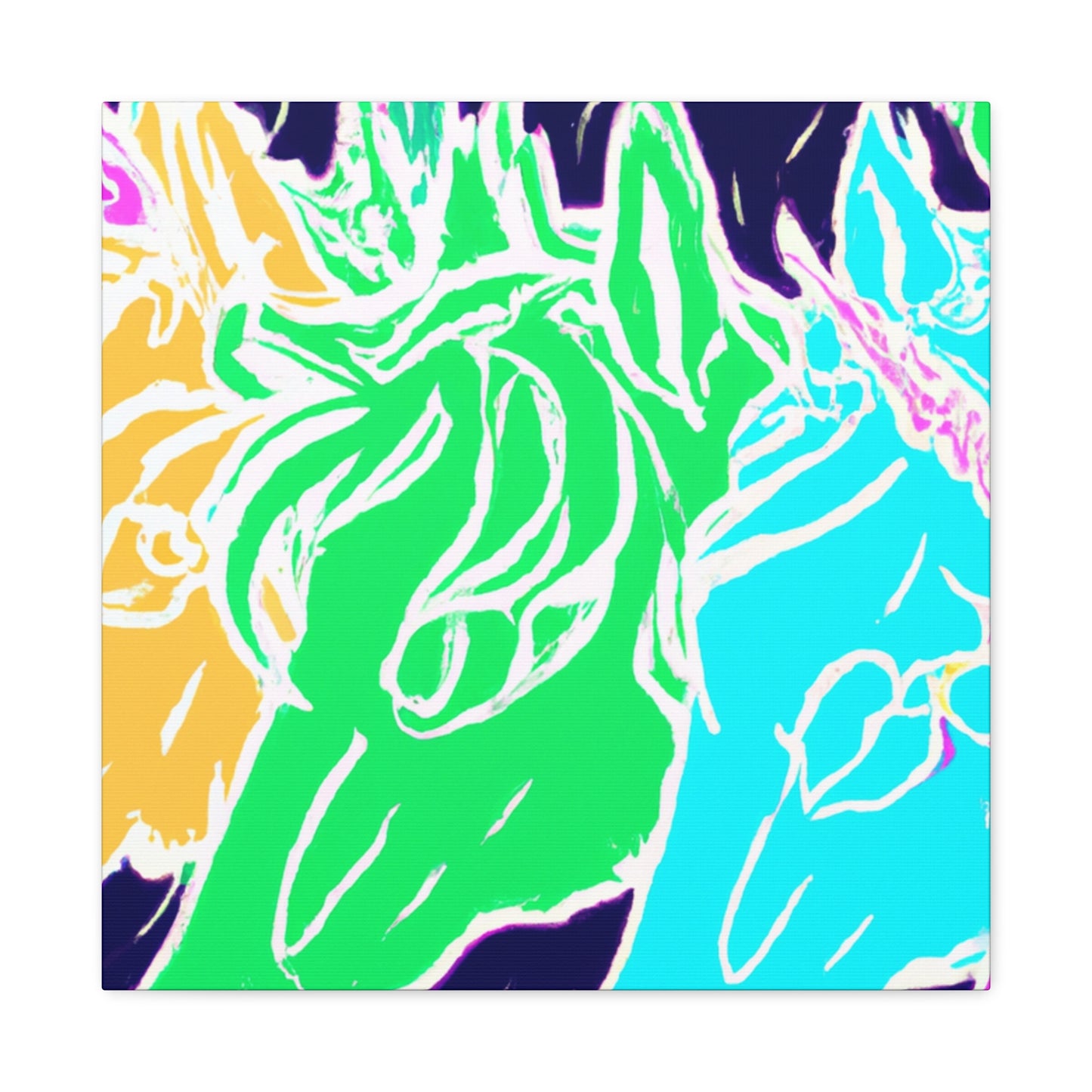 Neon Herd-scape NEON Unicorns Art Canvas