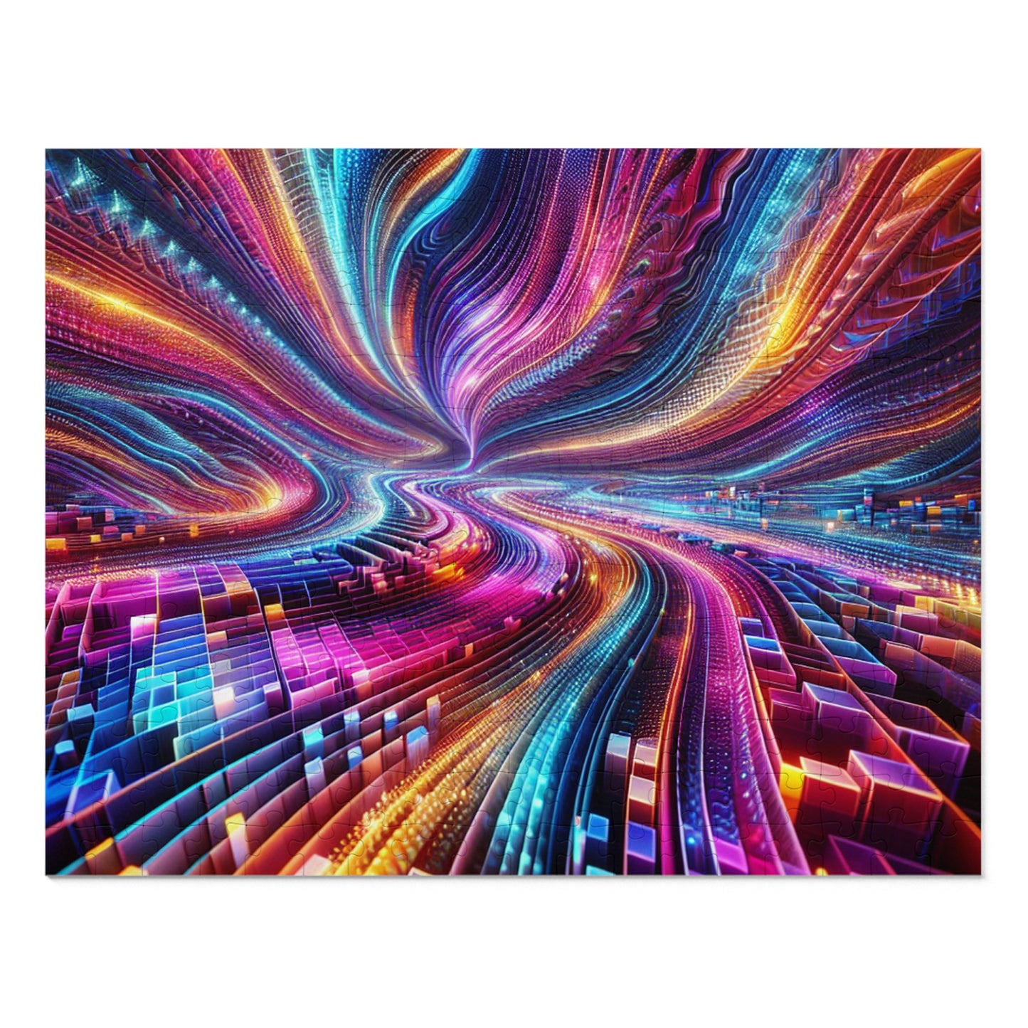 NeonInfinityVibe. - Neon Trippy Infinity Patterns Puzzle 30, 110, 252, and 1000 Pieces