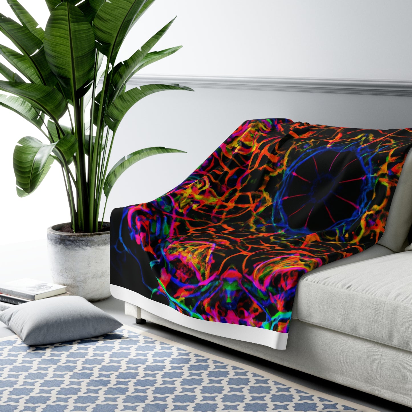 Sir Everard Pomeroy - Trippy Infinity Patterns Sherpa Blanket