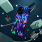 "Neon Fantasyland" Neon Unicorns Premium Art Magsafe Magnet Tough IPhone 13 14 15 Pro Plus Max and Mini in Matte and Glossy Phone cases