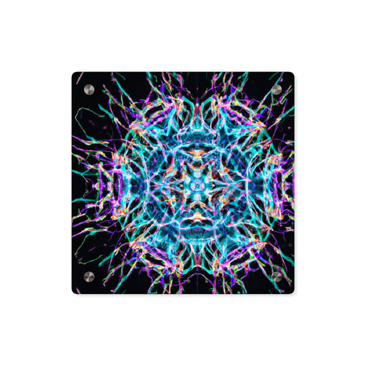 Neon Infinity Vibes. Trippy Infinity Patterns Acrylic Art Panel