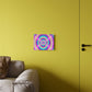 Vivid Vortex of Neon Mysticism. Trippy Infinity Patterns Acrylic Art Panel