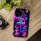 "Neon Gloomsprite Dance" Neon Butterflies and Mushrooms Premium Art Magsafe Magnet Tough IPhone 13 14 15 Pro Plus Max and Mini in Matte and Glossy Phone cases
