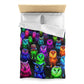 Florin da Vinci - NEON Owls Microfiber Duvet Cover