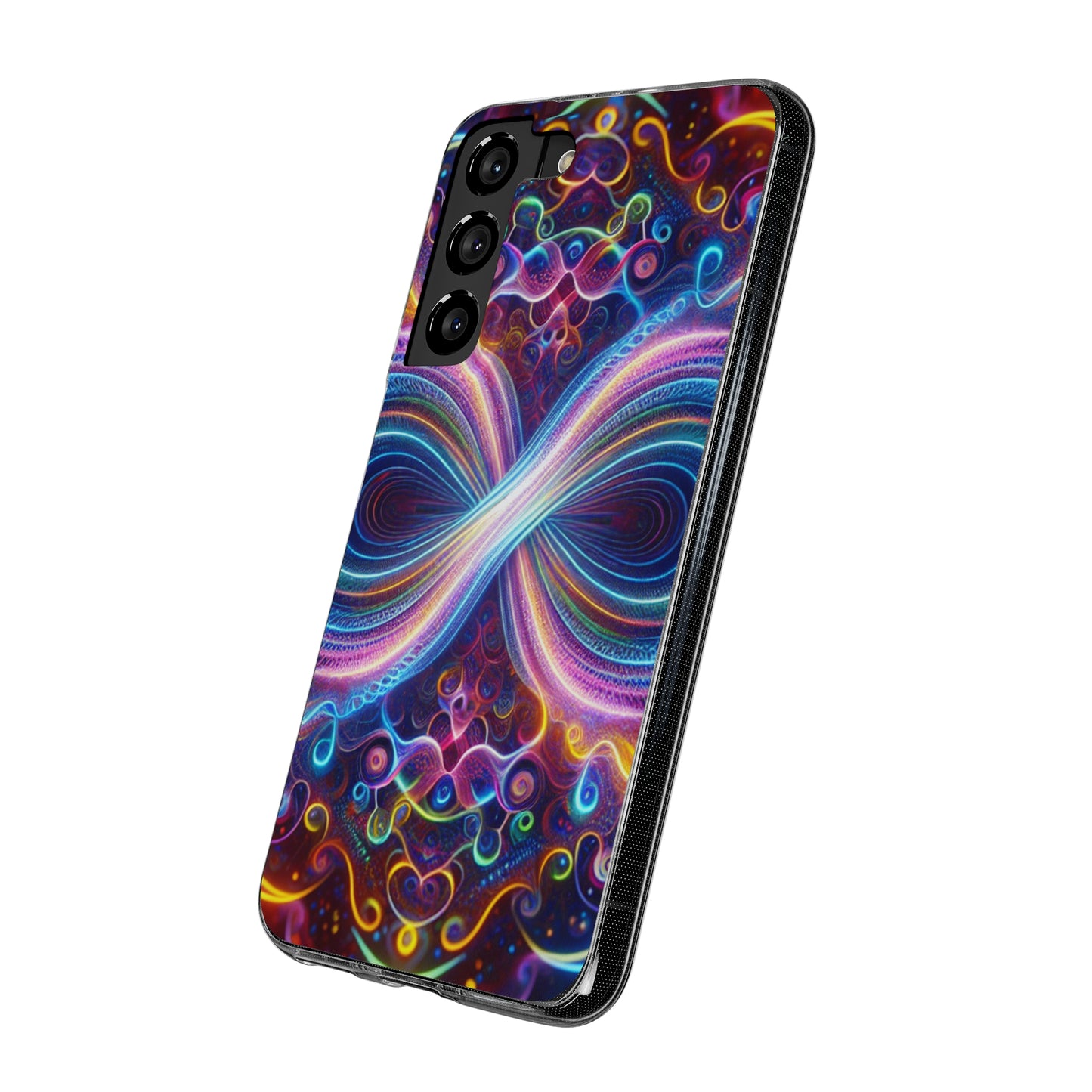 "Neon Infinity Bliss" Infinity Patterns Art Polycarbonate Phone Case