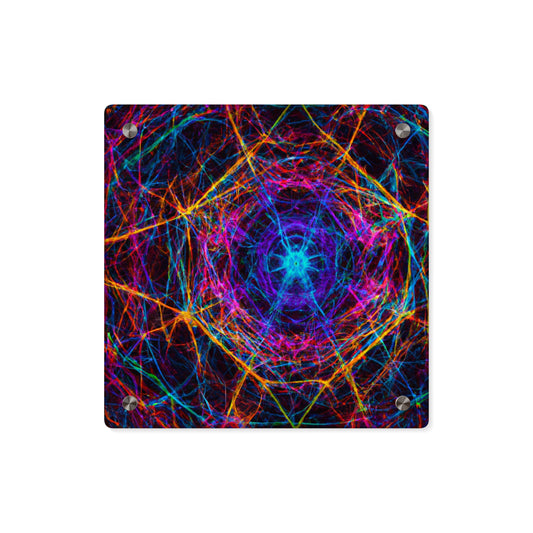 Chromatic Chromosphere. Trippy Infinity Patterns Acrylic Art Panel