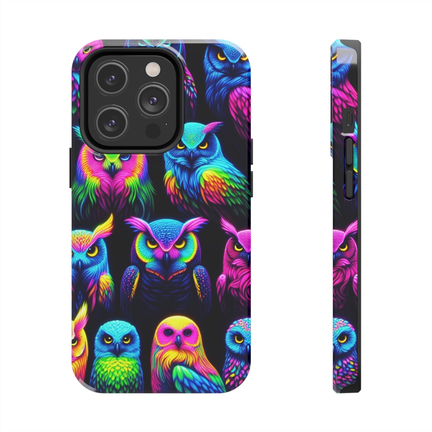 "Nocturnal Neon Glow" NEON Owls Tough Phone Case