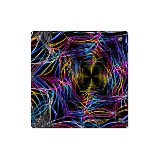 Rainbow Lucid Infinity. Trippy Infinity Patterns Acrylic Art Panel