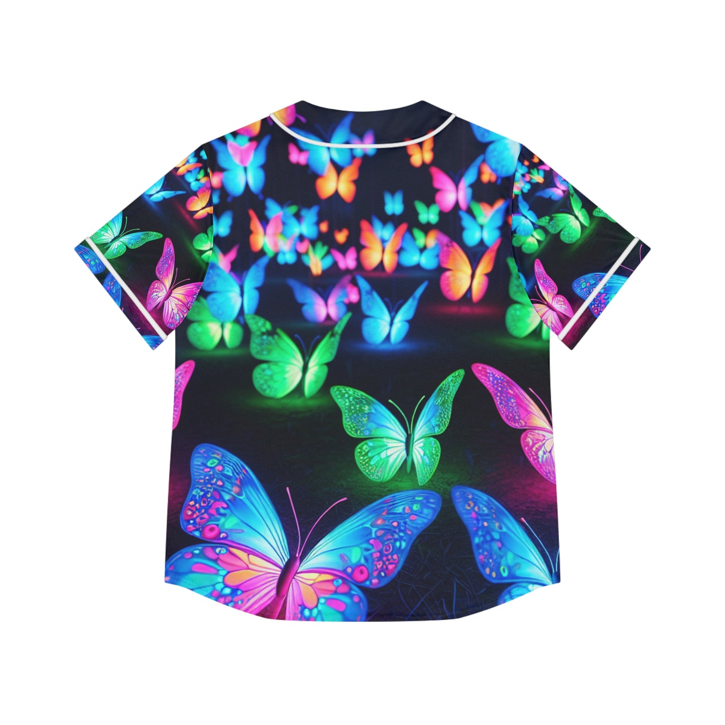 "Electric Flutter" Neon Butterflies Womans Jersey