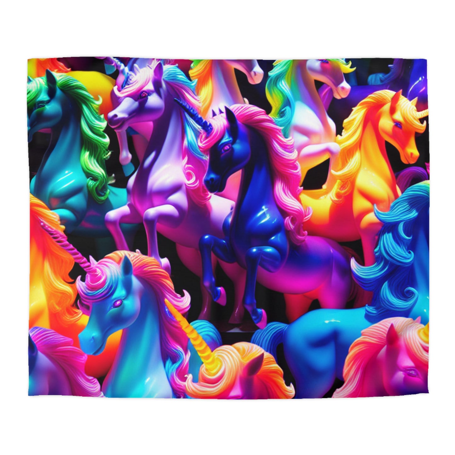 Giovanni da Piacenza - NEON Unicorns Microfiber Duvet Cover