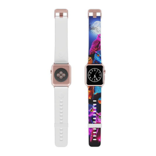 "Owletopia" - NEON Owls Iwatch Band
