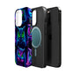 "Neon Nocturne" Neon Owls Premium Art Magsafe Magnet Tough IPhone 13 14 15 Pro Plus Max and Mini in Matte and Glossy Phone cases