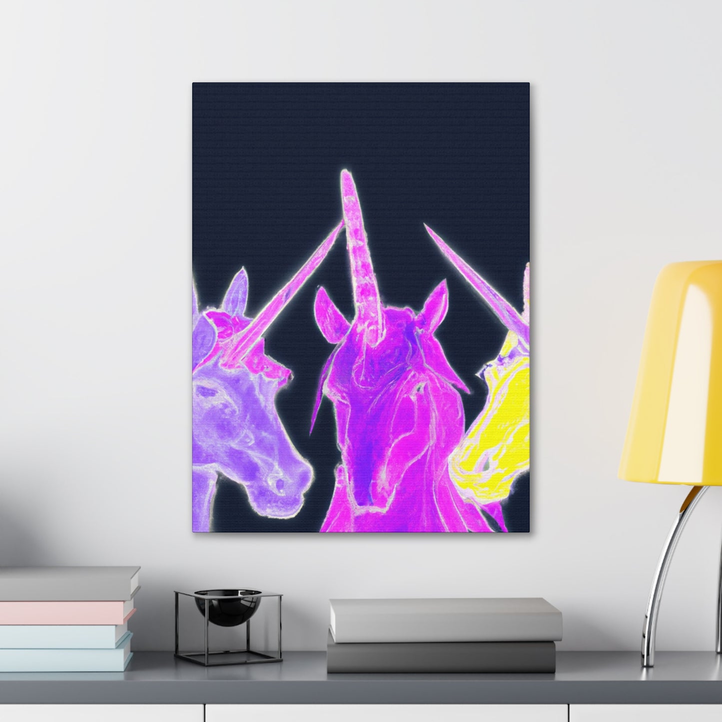 Neon Unicorn Dreamscape NEON Unicorns Art Canvas