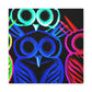 Neon Night Owls. NEON Owls Art Canvas