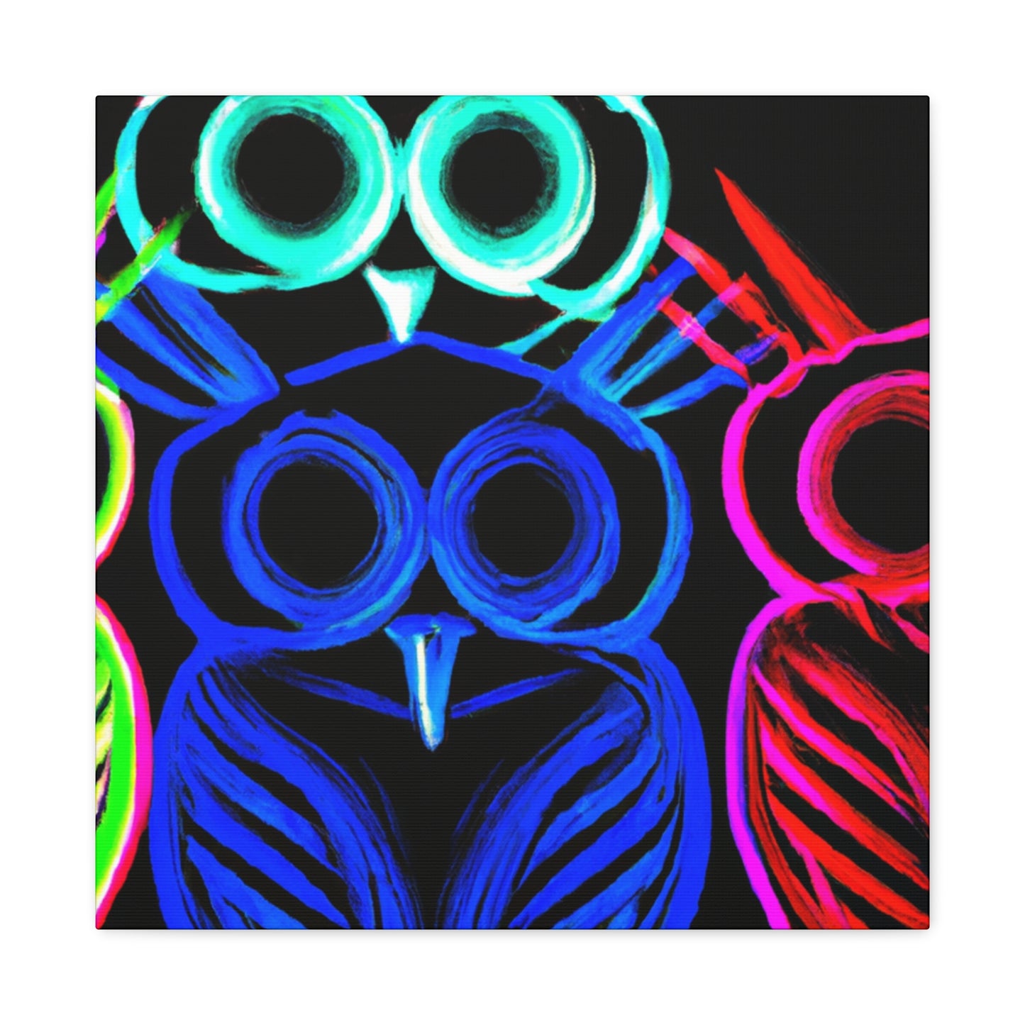 Neon Night Owls. NEON Owls Art Canvas