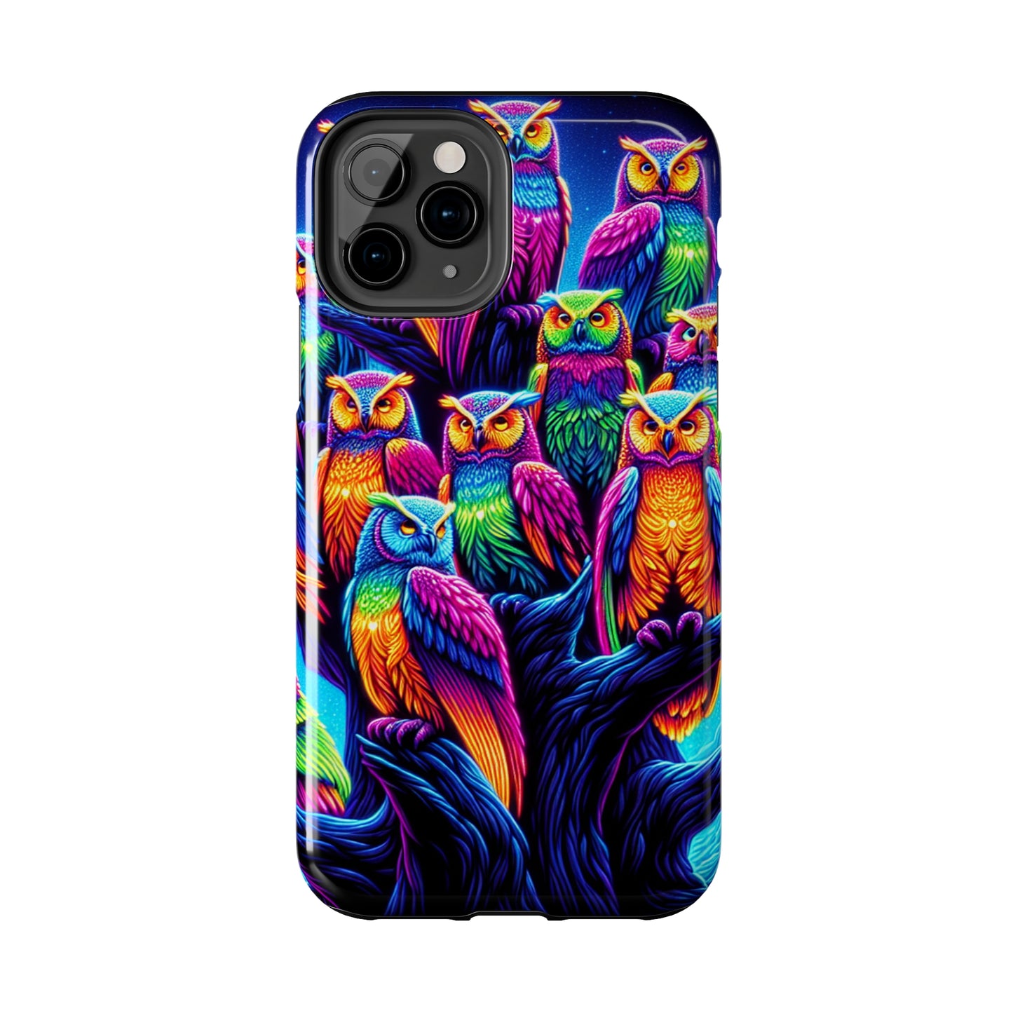 Neon Nocturne. NEON Owls Tough Phone Case