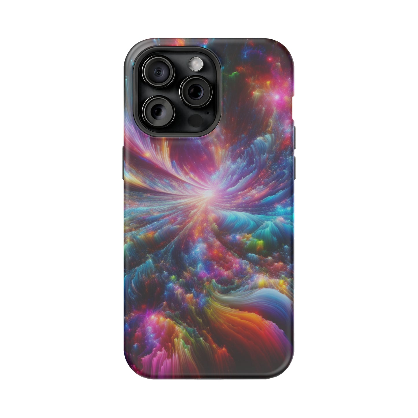 Neon Infinity Chromadrift. Neon Trippy Infinity Patterns Premium Art Magsafe Magnet Tough IPhone 13 14 15 Pro Plus Max and Mini in Matte and Glossy Phone cases