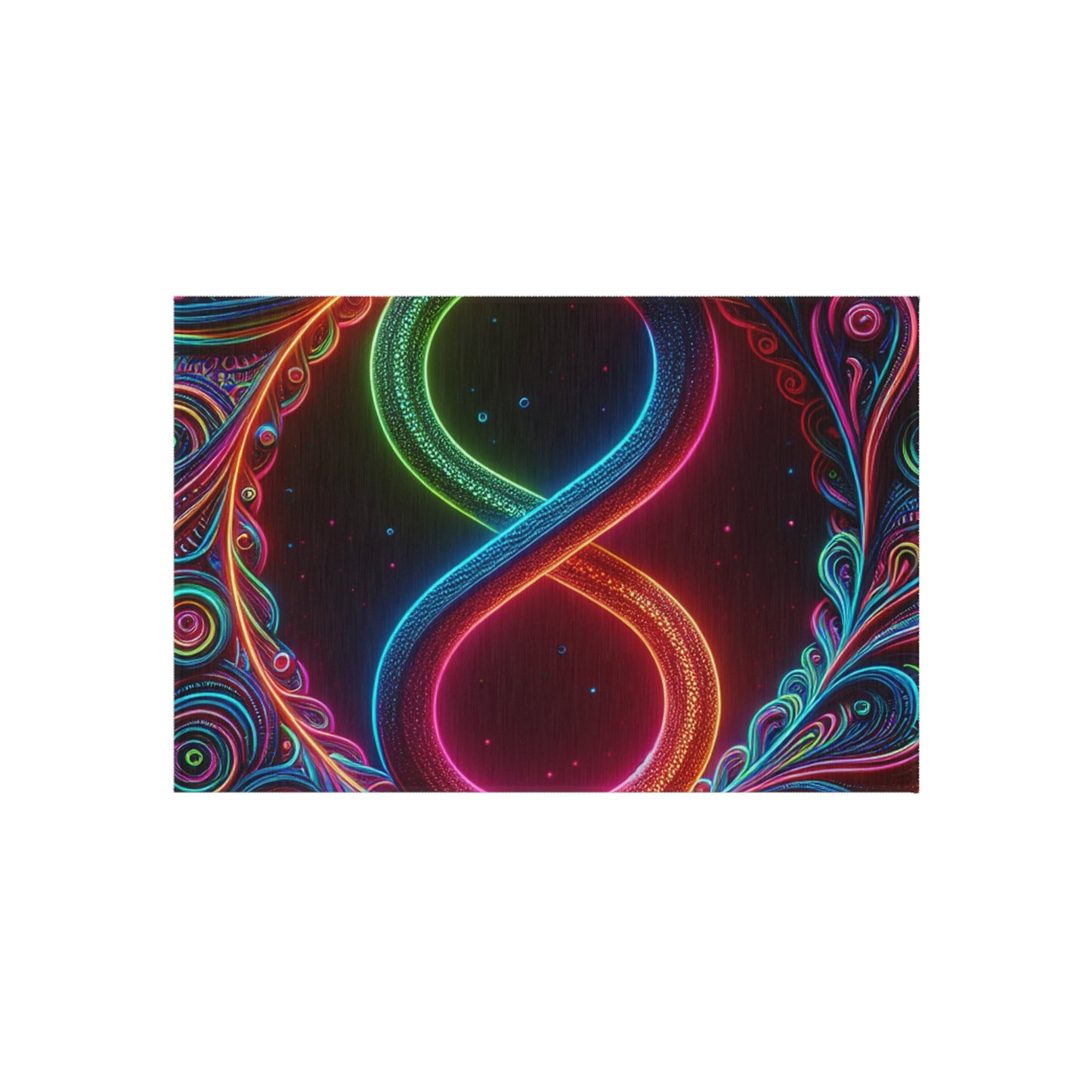 Neon Vortex Infinity. Infinity Patterns Outdoor Rug
